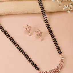 Peora Rose Gold-Plated Artificial Stones Mangalsutra-picture-41