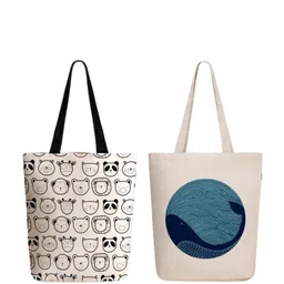 EcoRight Graphic Printed Pure Cotton Shopper Tote Bag-image-37