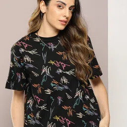 Kook N Keech Abstract Printed Drop-Shoulder Sleeves T-shirt-picture-10