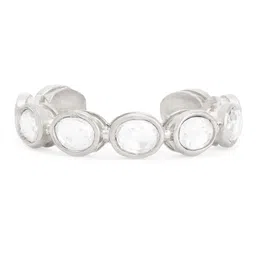 MINUTIAE Silver-Plated Crystals Stone Studded Finger Ring-picture-24