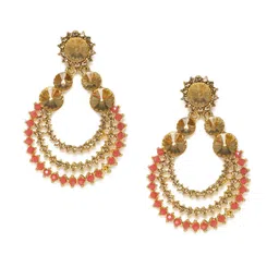 Kord Store Pink Gold-Plated Studded Classic Drop Earrings-image-12