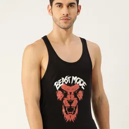 ROMEO ROSSI Men Black & Red Printed Round Neck T-shirt-picture-19