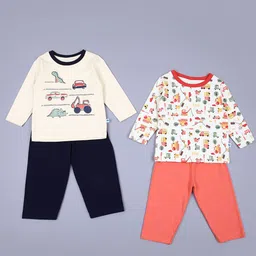 V-Mart Kids Pack Of 2 Printed T-shirts with Trousers-picture-25