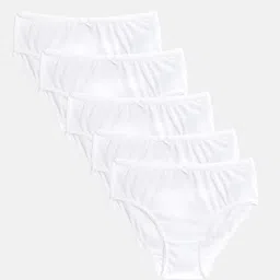 Marks & Spencer Girls Pack of 5 White Solid Basic Briefs T711200-picture-16