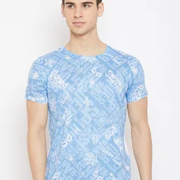 Marvel by Wear Your Mind Men Blue Printed Round Neck T-shirt-image-13