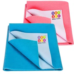 BeyBee Kids Pink & Blue 2-Pieces Cotton Mattress Protector-image-13