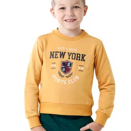 KATE & OSCAR Boys Mustard yellow Printed Cotton Sweatshirt-picture-43