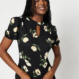 DOROTHY PERKINS Floral Print Keyhole Neck Puff Sleeve Top-picture-24