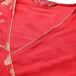 Sangria Ethnic Printed Angrakha Kurta Set image 2