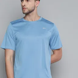 Reebok Men Blue Solid Speedwick Running T-shirt image 4