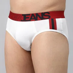 UnderJeans by Spykar Men Pack of 2 White Solid Briefs 8907966428805 image 2