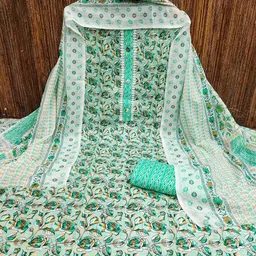 HERE&NOW Floral Printed Cotton Blend Unstitched Dress Material-picture-23