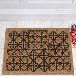 HOKIPO Brown & Black Printed Anti-Skid Coir Doormat image 3