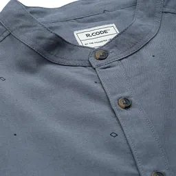 R.Code by The Roadster Life Co. Band Collar Printed Casual Shirt image 2