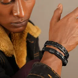 The Roadster Lifestyle Co Men 2 Black Bracelet-picture-23