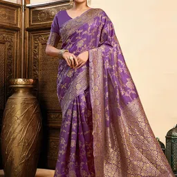 KALINI Woven Design Zari Silk Blend Paithani Saree image 3