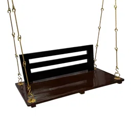JAIRI TRADERS Brown Wooden Swings With Back Support image 4