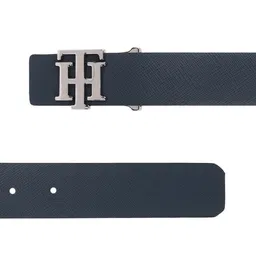 Tommy Hilfiger Men Navy Blue Textured Leather Belt image 3