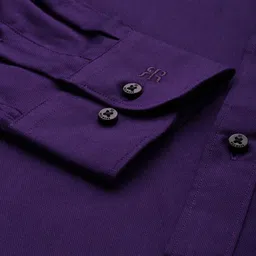 Raymond Men Purple Solid Pure Cotton Slim Fit Formal Shirt image 4