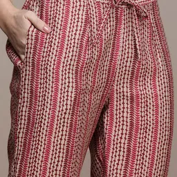 Anouk Women Ethnic Motifs Printed Regular Pure Cotton Kurta with Trousers image 2