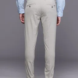 Louis Philippe Ath.Work Men Textured Comfort Tapered Fit Chinos Trousers image 4