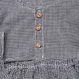 J Style Girls Black & White Checked Fit and Flare Dress image 2