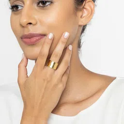 Studio One Love Minimalist Brass-Plated Ring image 3