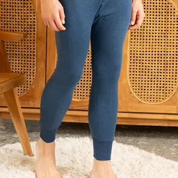 Lux Cottswool Men Blue Solid Cotton Thermal Bottom image 3