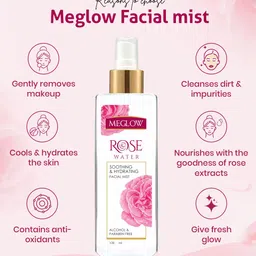 MEGLOW Set of 5 Pure Rose Water for Soothing & Hydrating - 100ml Each image 4