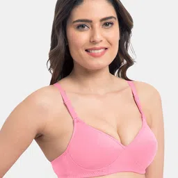 KOMLI Pack of 3 Pink Solid Non-Wired Lightly Padded Everyday Bras K-95413-3PC-BPK-28B image 2