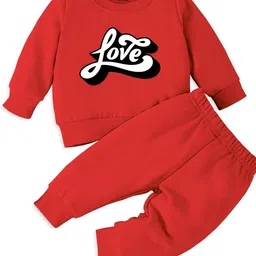 Minicult Infant Kids Printed Round Neck T-shirt with Trousers-image-96