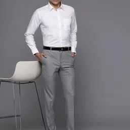 Raymond Men Checked Slim Fit Trousers image 3