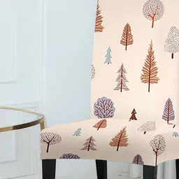 Cortina Set Of 4 Beige & Grey Printed Chair Covers image 3