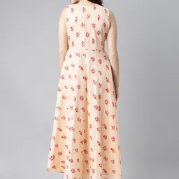 AHIKA Peach Floral Printed Maxi Dress image 5