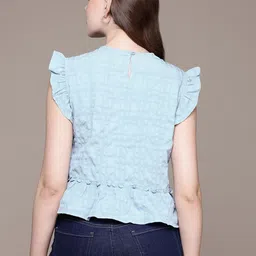 Nautica Pure Cotton Checked Tops with Ruffles image 2