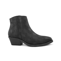 San Frissco Women Textured Block-Heeled Regular Boots image 3