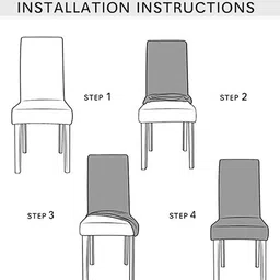 Cortina Set Of 4 Orange & Black Printed Chair Covers image 4