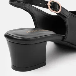 Marc Loire Solid Block Pumps with Floral Detail image 2