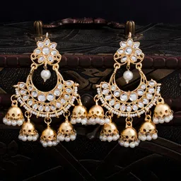 Sukkhi Gold-Plated Crescent Shaped Chandbalis-picture-24