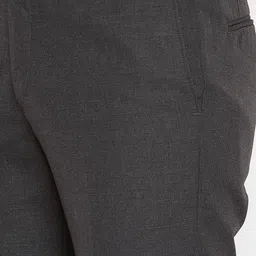 Wills Lifestyle Men Charcoal Grey Skinny Fit Solid Formal Trousers image 5