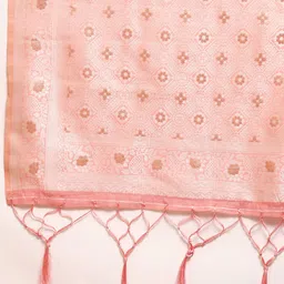 Sztori Ethnic Motifs Zari Linen Blend Banarasi Saree image 2