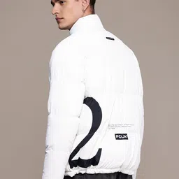 FCUK Typography Printed Stand Collar Puffer Jacket image 5