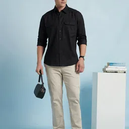 Dennis Lingo Men Solid Spread Collar Full Sleeves Regular Fit Shirt image 4
