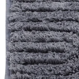 OBSESSIONS Grey Self Design Rectangular Bath Rug image 3