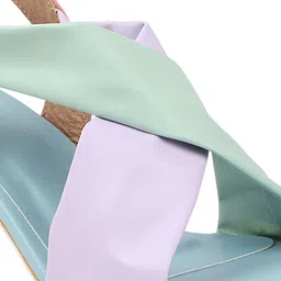 Shoetopia Girls Green Colourblocked Block Heels image 2