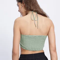 glitchez Snatched Smock Halter Neck Crop Top image 4