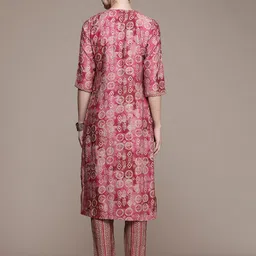 Anouk Women Ethnic Motifs Printed Regular Pure Cotton Kurta with Trousers image 5