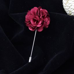 PELUCHE Unisex Maroon Petals Brooch Lapel Pin-picture-3