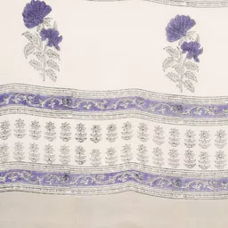 Taavi Floral Pure Cotton Hand Block Print Saree image 3