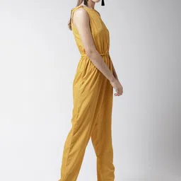 La Zoire Mustard Yellow Solid Basic Jumpsuit image 2